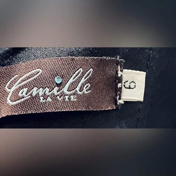 Camille La Vie Strapless Jewel Encrusted Gown w Luxe Ruffles & Legs for Days - Picture 9 of 9